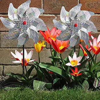 

Bird Repellent Pinwheels Reflective Sparkly Pin Wheels Bird Deterrent For Garden Lawn Courtyard Anti Mosquito Muggen Killer