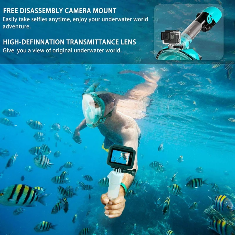 Seaview 180 ° маска для всего лица маска для подводного плавания со съемным креплением для камеры сухой Топ Набор анти-туман Анти-утечки маска для дайвинга