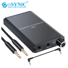 eSYNiC HiFi Headphone Amplifier with 3 5mm Jack Audio Cable Two stage Gain Switch Mini Earphone Amplifier Amp for Phones Laptops