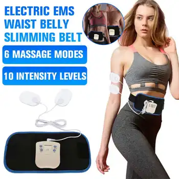 

6 Modes Electric Waist Belly Slimming Belt EMS Abdominal Muscle Training Pain Relief 10 Intensity Fitness Massager Belt