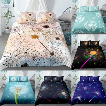 

Dandelion Flower Pattern Bedding Set Home Decoration Duvet Cover Pillowcase Bed Covers King Double Queen Size