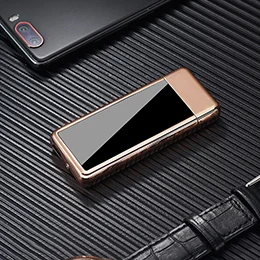 USB Зажигалка Электронная зажигалка гаджеты для мужчин разблокировка отпечатков пальцев перезаряжаемая ветрозащитная Зажигалка для мужчин подарок - Цвет: 7
