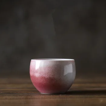 

50ml Round cup Chinese Retro Handmade Random Texture Color Glaze High Temperature Firing Ceramic Teacup Porcelain TeacupS