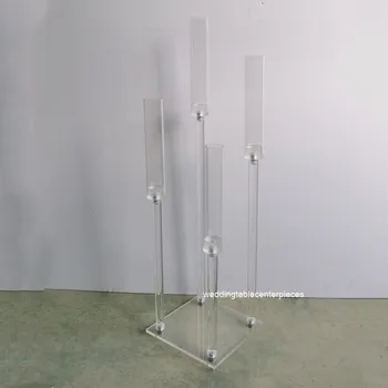 

10pcs)Acrylic Candlestick Clear Candle Holders Wedding Candelabra Table Centerpieces Flower Stand Holder For event Decoration