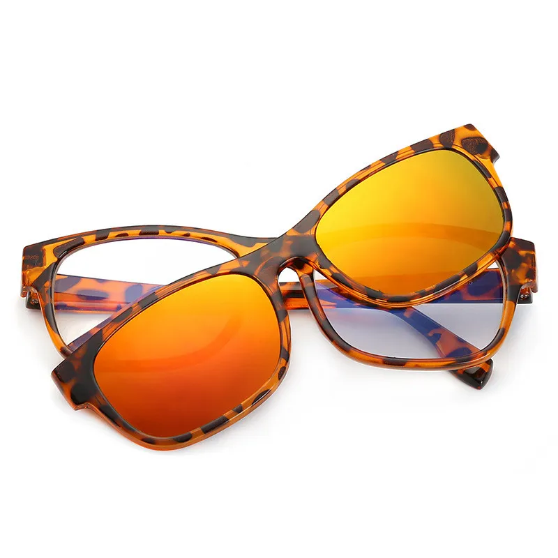Квадратные поляризованные солнцезащитные очки для мужчин и женщин компьютерные очки TR90 магнитные зажимы оптические Рецептурные очки оправа анти-синие очки - Цвет линз: S843-3