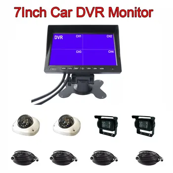 

Cheapest 4 Channel 7Inch Video Register Automobile DVR Camera Monitor kit 7" Rear View Monitor Recorder for Car Taxi Truck Bus