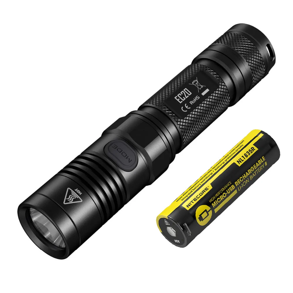 EC20 NL1835R NITECORE EC20 флэш-светильник CREE XM-L2 T6 светодиодный Макс 960 люмен дальность луча 222 М Спорт на открытом воздухе маленький фонарь EDC ручной светильник - Испускаемый цвет: EC20 NL1835R