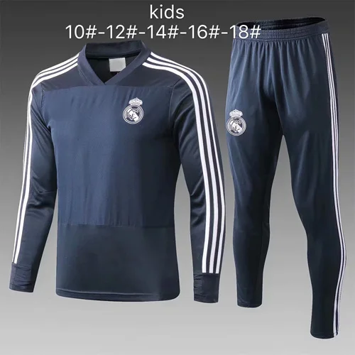 19 new real Madrides soccer kids children training suit tracksuit Winter real Madrides soccer jackersuit zipper hoodies jerseys - Цвет: Коричневый