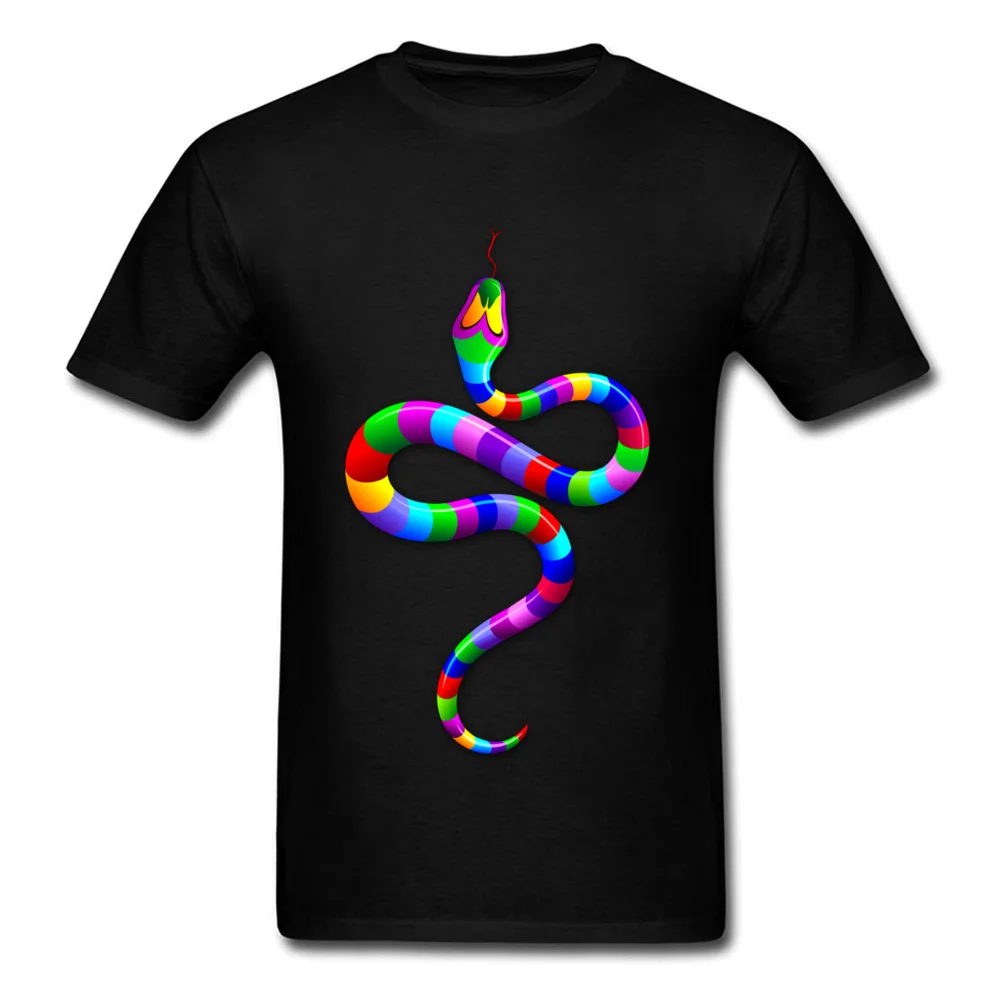 

Midnite star Snake Ringed Psychedelic Rainbow Colors 100% Cotton Tees for Male Family T Shirts Oversized Round Neck Tee-Shirts