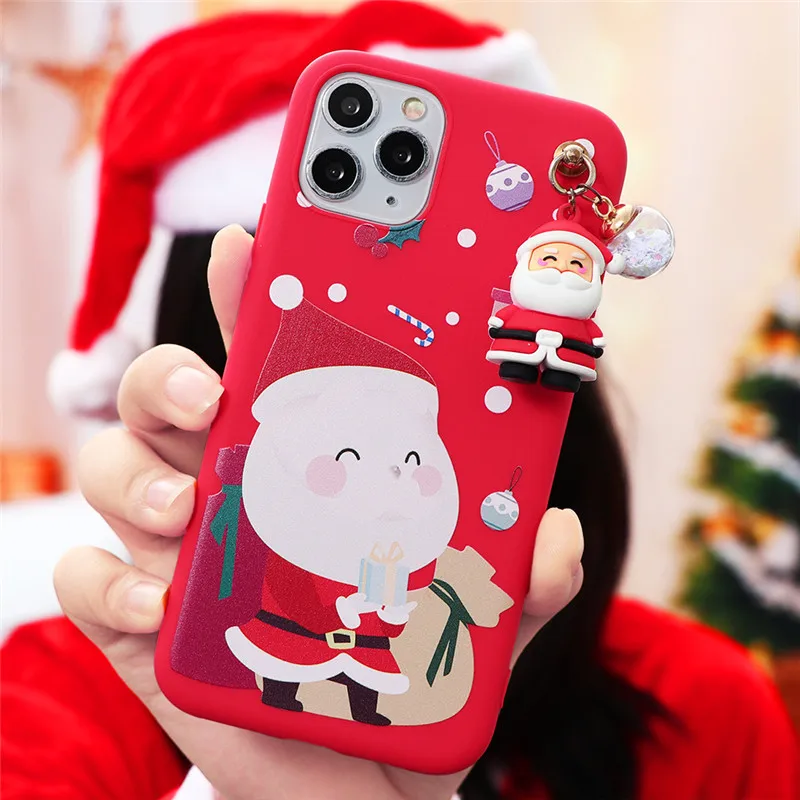 3D Doll Cartoon Christmas Santa Reindeer Tree Gift Case For iPhone 12 Mini