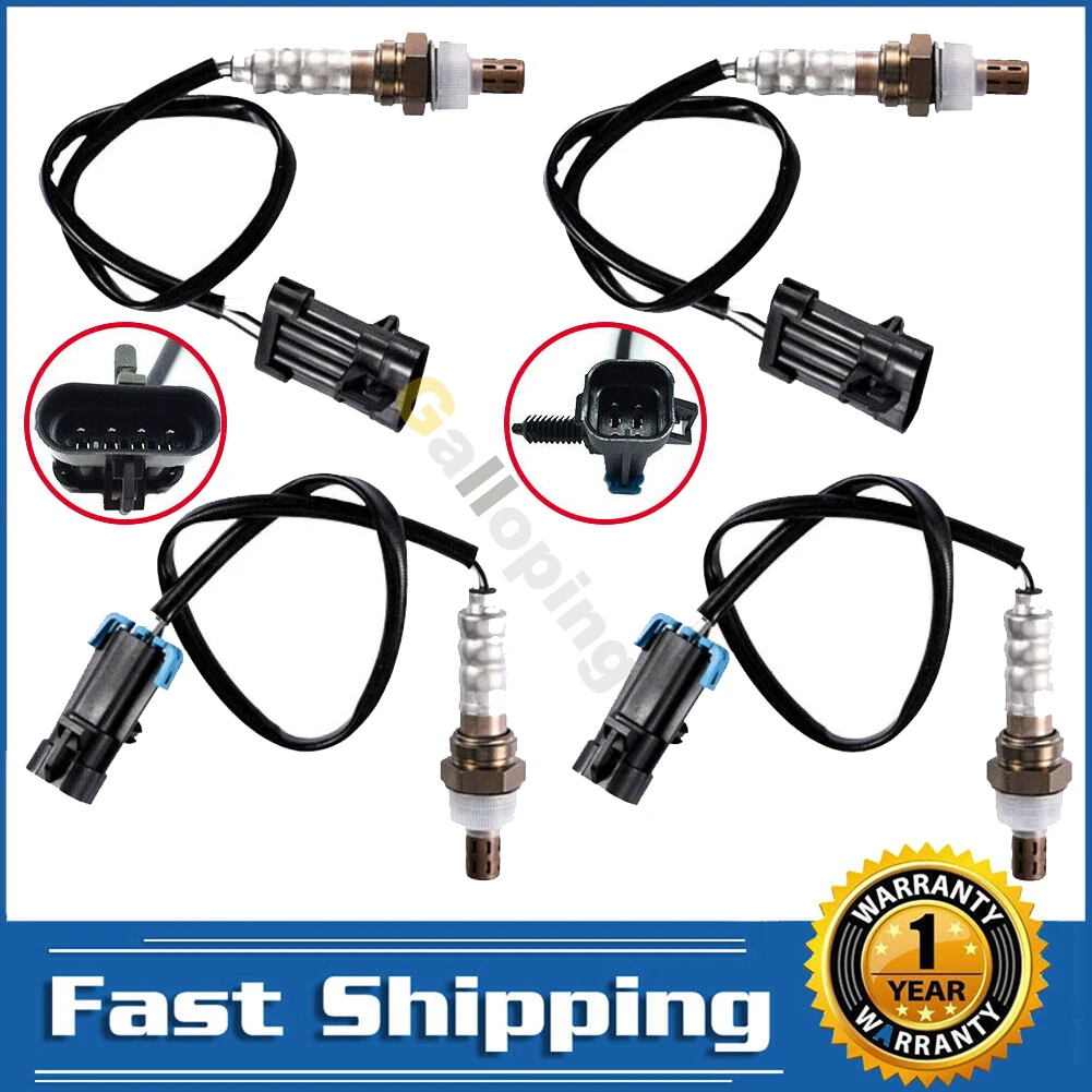 

4PCS O2 Oxygen Sensor For Chevrolet C1500 K1500 Silverado 1500 GMC C1500 K1500 Sierra 1500 4 Wires Lambda 234-4018 234-4012