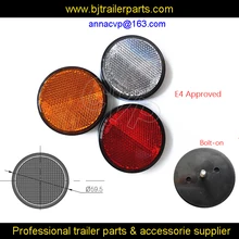 CVP прицепы грузовика караван Отражатель Круглый 59,5 мм E4 одобренные аксессуары Запчасти Янтарный болт отражатель на прицепы для прицепов запчасти