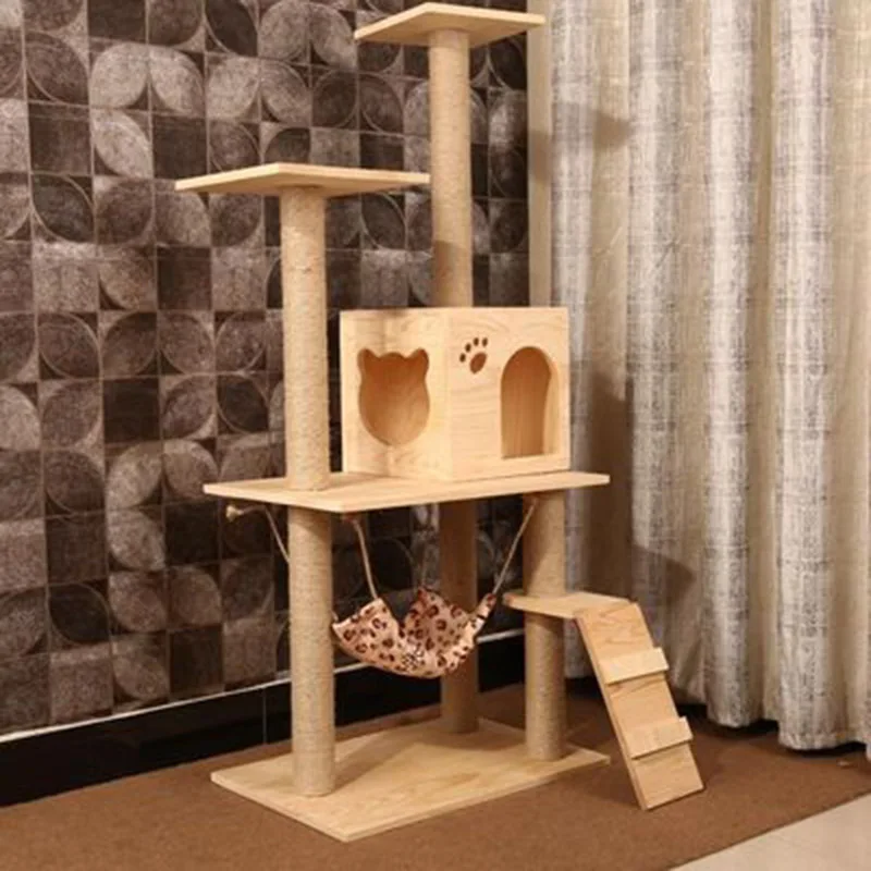 Y4 HEYPET кошка дерево башня мебель котенок игровой домик perches платформы лестницы кошачье дерево сизаль Когтеточка скалолазание рамка ПЭТ - Цвет: Y4