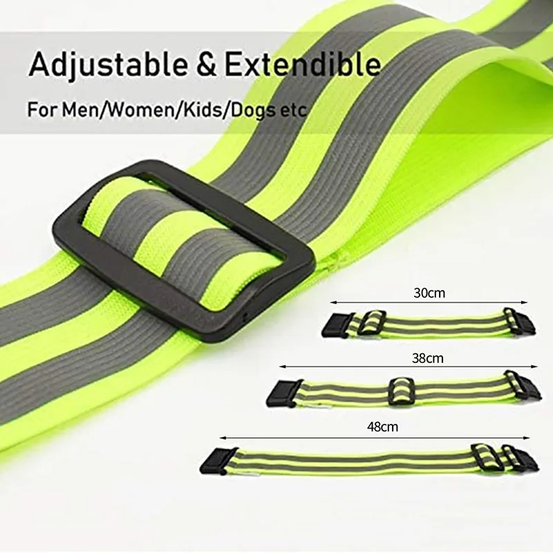 Safety Reflective Arm Wrist Band Belt Strap Sports Night Running Cycling Reflective Arm Band reflective straps reflective waist belt