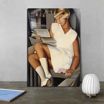 

Tamara de Lempicka Woman In White Canvas Painting Prints Living Room Home Decoration Modern Wall Art Oil Painting Poster Picture