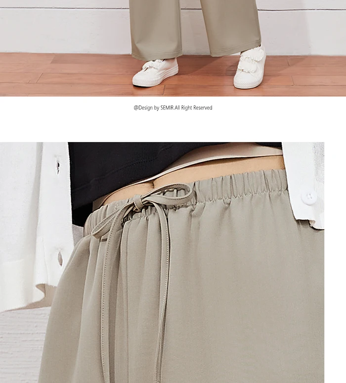 SEMIR Casual Trousers Women'S Loose Straight-Leg Pants Drape 2021 Summer New Style Thin Trend Khaki Casual Pants wide leg pants