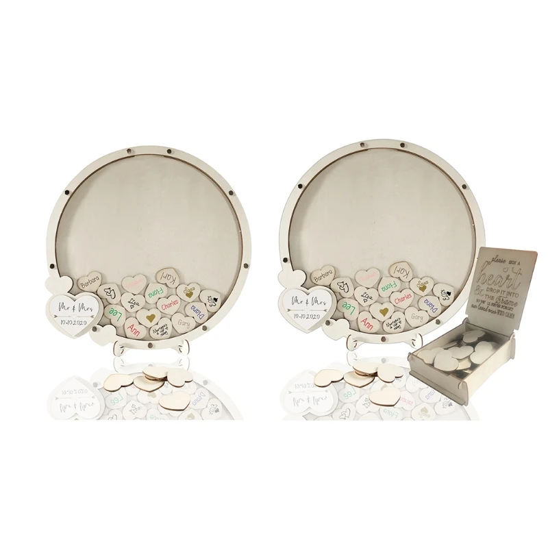 Круглая Свадебная Гостевая книга персонализированная подвесная рамка с
