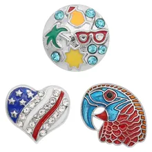 Попугай защелки 18 мм оснастка ювелирный камень металлическая застежка со стразами пуговицы подходят 18 мм браслет на защелке для женщин ювелирные изделия