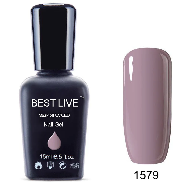 BEST LIVE 15 мл красивый Очаровательный Цвет УФ-гель для ногтей замачиваемый УФ-гель для ногтей УФ и светодиодный гель для ногтей сухие ногти - Цвет: 1579