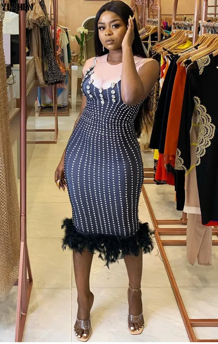 African Dresses for Women Dashiki 2019 New African Clothes Bazin Sexy Slim Diamond Robe Africain Grown Africa Dress Fake 2 Pcs 03