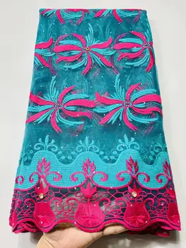 

Nigerian Tulle Lace Fabric 2020 High Quality French lace Fabrics Latest Europe And American Fashion Fabric With Beads Stone