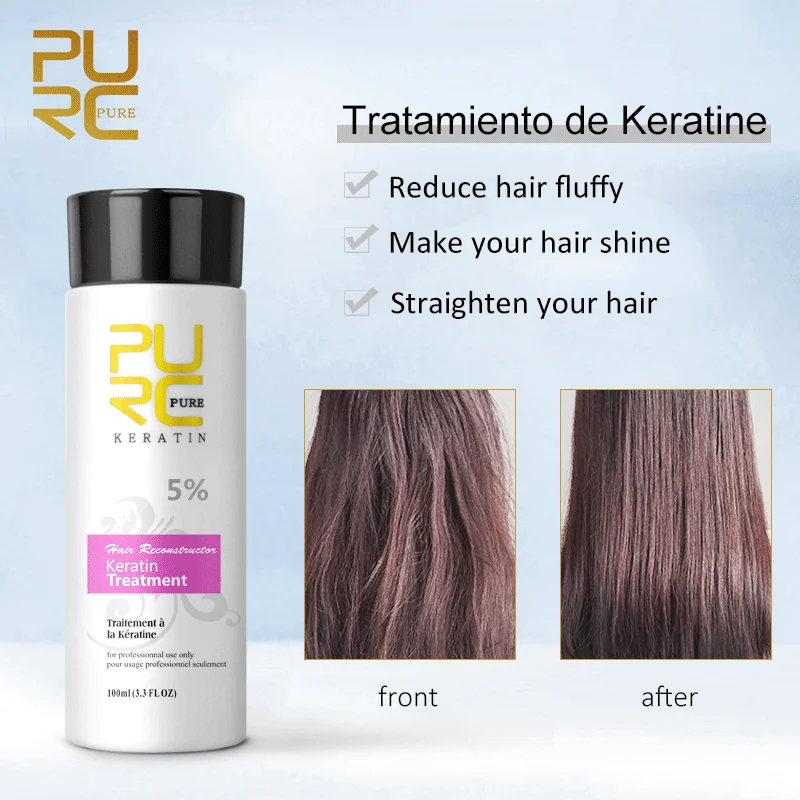 PURC Formalin Keratin Hair Treatment 100ml Brazilian Keratin Straightening Smoothing Hair Care Products