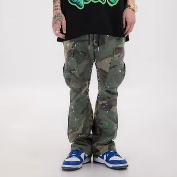 

EWQ / men's wear Tide camouflage patchwork leopard print pants hip-hop streetwear trend elastic waist trousers 2020 new 9Y2340