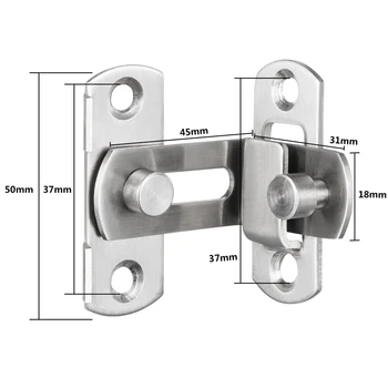 

New 2 Pieces 90 Degree Right Angle Door Latch Hasp Bending Latch Buckle Bolt Sliding Lock Barrel Bolt with Screws for Doors and