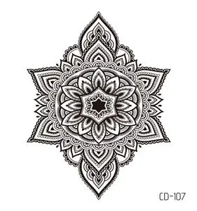 1 предмет Для женщин сексуальные Руку поддельные тату серьги Henna Mandala цветок временные татуировки для девочек Красота Флора водостойкие татуировки индийские мехенди - Цвет: CD-107