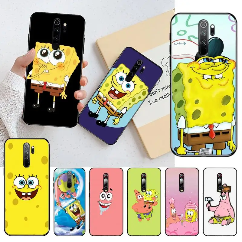 

PENGHUWAN SpongeBobs SquarePants Sponge Bobs TPU black Phone Case Cover Hull for Redmi Note 8 8A 8T 7 6 6A 5 5A 4 4X 4A Go Pro