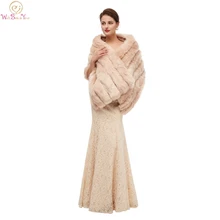 Накидка цвета шампанского, для вечеринки, накидка s, меховая, свадебная накидка, шали, Осень-зима, для женщин, болеро, накидка, реальное фото, для свадьбы