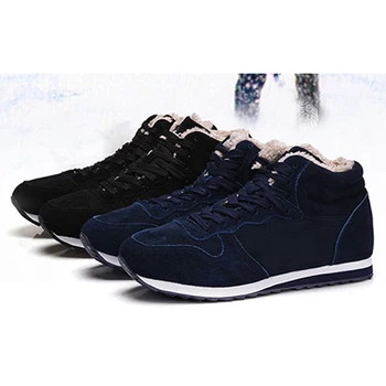 

Solid Cowboy Winter Boots Men Lace Up Winter Keep Warm Men Cheapest Fur Flock Winter Ankle Boots Men Plus Size Sneakers Botas