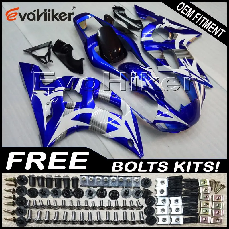 Пользовательские мотоцикла хомут для YZF-R6 1998 1999 2000 2001 2002 ABS пластик мотоциклов корпус обтекатель синий+ подарки - Цвет: A
