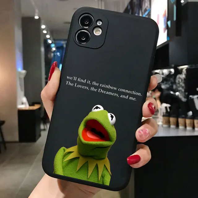 Funny Cute pet kermit The Frog Memes Phone Case For iPhone 13 pro 12 Pro 11 pro Max 6 6S 8 7 Plus X XR XS MAX TPU Silicone Cover TPU A1758