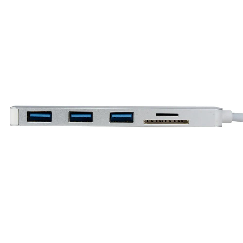 5 в 1 Hub адаптер TYPE-C для USB3.0 + SD + адаптер для MicroSD концентраторы совместим для MacBook несколько интерфейсов с устройство для считывания с tf-карт