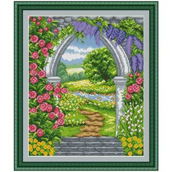 

Country garden patterns Counted Cross Stitch 11CT 14CT 18CT DIY wholesale Chinese Cross Stitch Kits Embroidery Needlework Sets