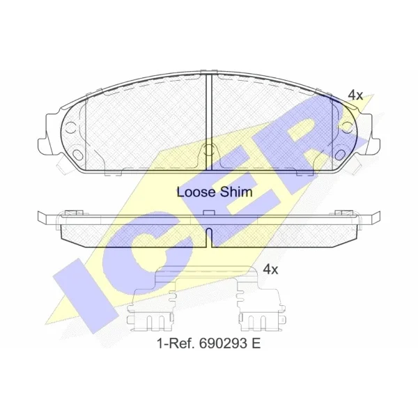 Колодки диковые передние Chrysler 300C 3.0CRD/3.5/5.7 04 ICER 18