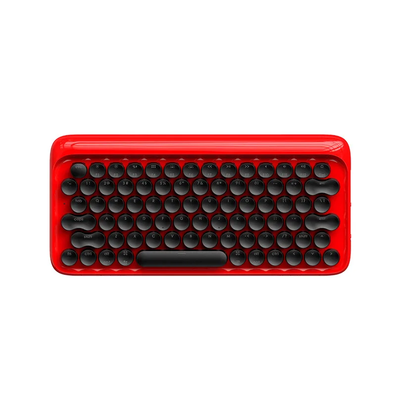 Красный круглый в горошек Bluetooth Беспроводная ретро Механическая клавиатура для планшета Apple MAC, EH112S 79(ключ