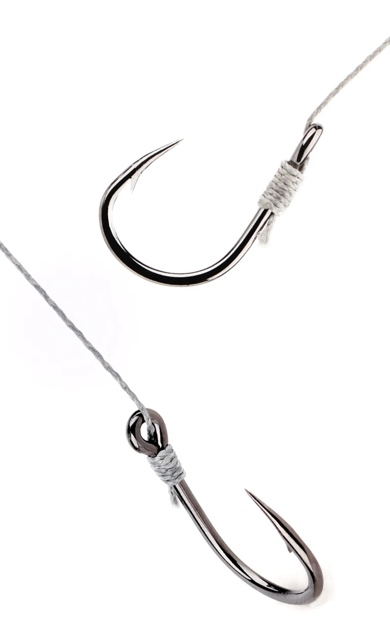 50pcs Mustad Hooks Jig Bait Deep Ocean  10827np# 4X Strong  Barbed Fishhook  Pesca Anzol Iron Board