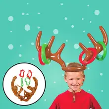 Рождественская надувная оленьи рога игра, одевание колец рождественские семейные вечерние игрушки олень игра Рождественский рога