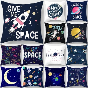 

Planet Moon Star Pattern Decorative Cushions Pillowcase Polyester Cushion Cover Throw Pillow Sofa Decoration Pillowcover 40913