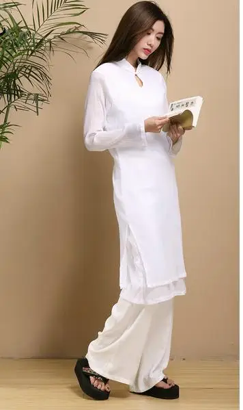 Pantalon femme, женские брюки, льняные хлопковые белые Узкие Широкие штаны, винтажные Летние повседневные мешковатые штаны с эластичной резинкой на талии X49