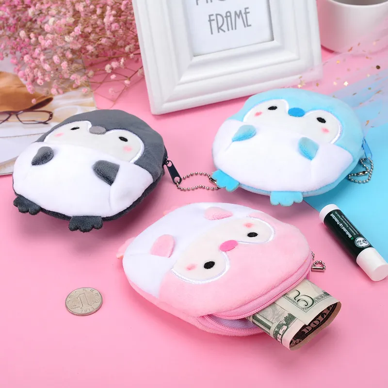 Cute plush coin purse panda animal coin purse zipper coin purse USB wired headset mini bag key bag children's birthday gift 6