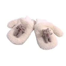 Зимние перчатки для малышей, теплые вязаные перчатки для мальчиков и девочек с мультяшным рисунком, уличные перчатки L1127