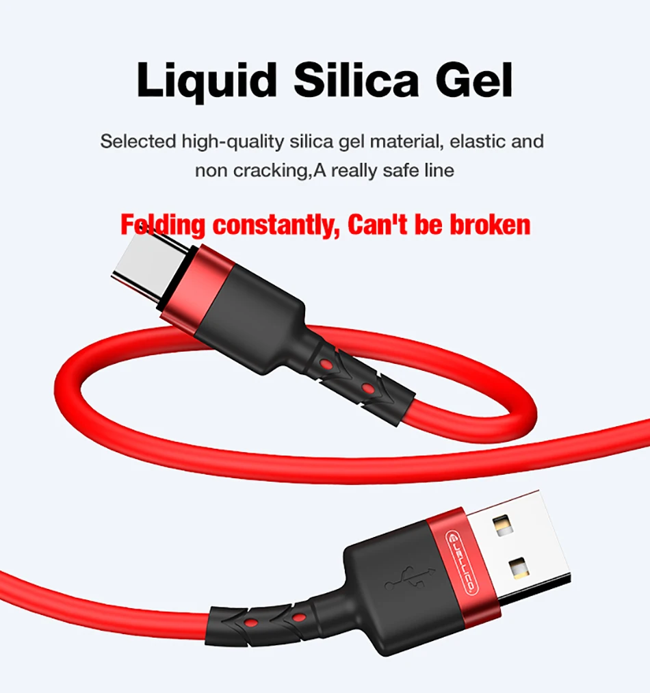 Jellico usb type C кабель 3.1A супер зарядка USB C провод samsung S10 huawei P30 Pro type-C мобильный телефон Android зарядный кабельный провод