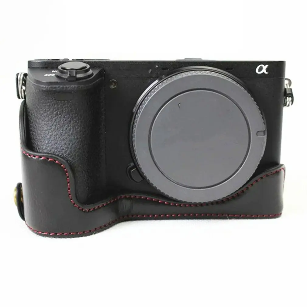 Чехол-сумка из искусственной кожи для камеры, чехол для sony A6500 A5000 A5100, прочный портативный чехол на половину, чехол