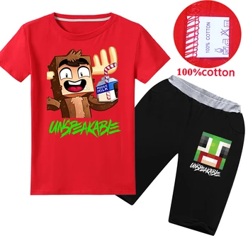 

4-16YearSummer Baby Boy Girl Clothes Children Clothing Set Infant Baby UNSPEAKABLE Top+pants Suit Toddler T-shirt Baby Sport Set