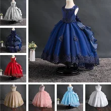 Недорогое детское торжественное платье с цветочным узором для девочек; платье принцессы для дня рождения; пышные платья для девочек; платья для первого причастия