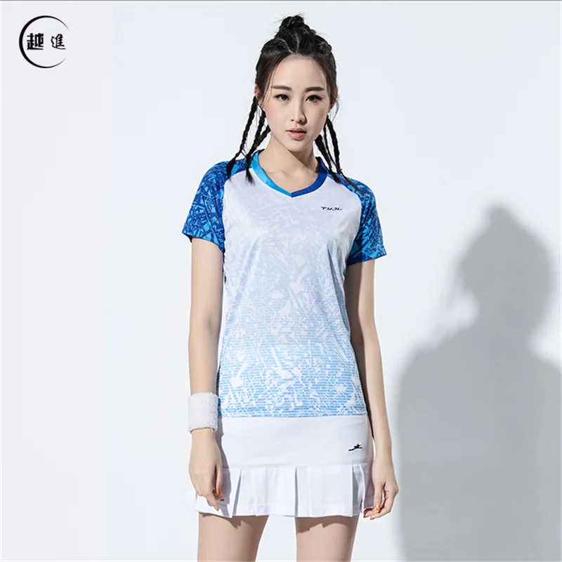 Quick-drying Volleyball Suit Group Purchase Custom Printed Short-sleeved T-shirt for Men and Women Sports Competition Badminton - Цвет: B2610female2