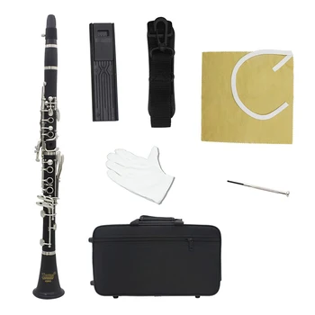 

IRIN B Flat Clarinet set Ebonite 17 Keys System with Case Shoulder Straps Screwdriver clarinet shoulder strap reed clip gloves